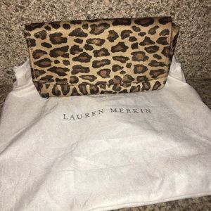 Leopard Dyed Calf Hair clutch by Lauren Merkin.